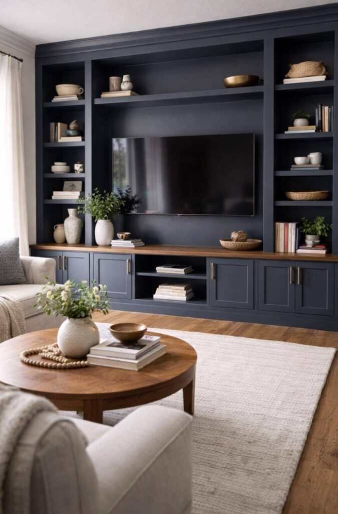a  built in shelves