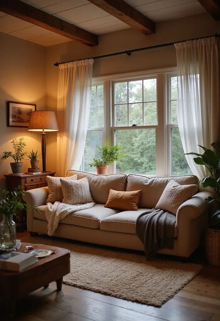 small living room layout with a sofa maximizing the inch