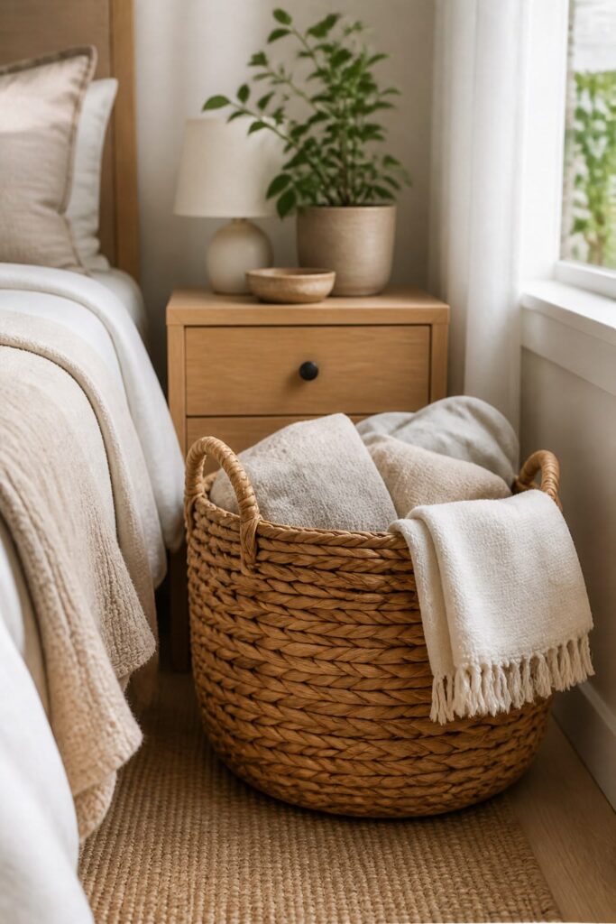 basket storage in place of plastic storage
