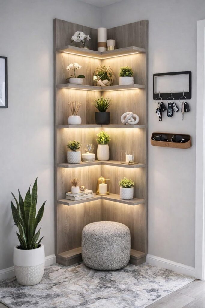 an empty corner turned into a multifunctional area