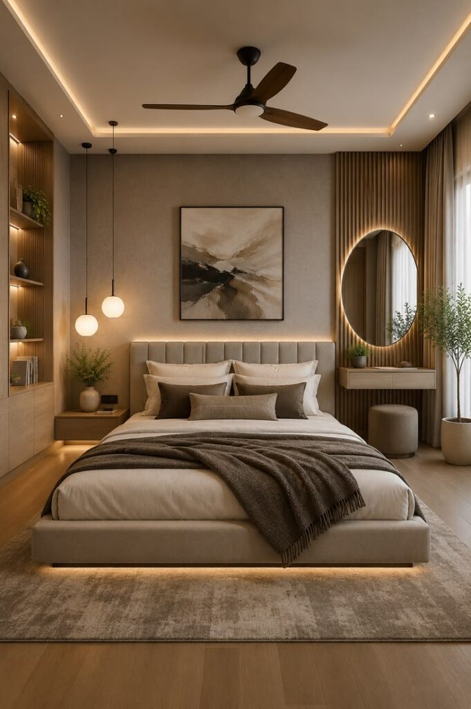 a luxurious small bedroom
