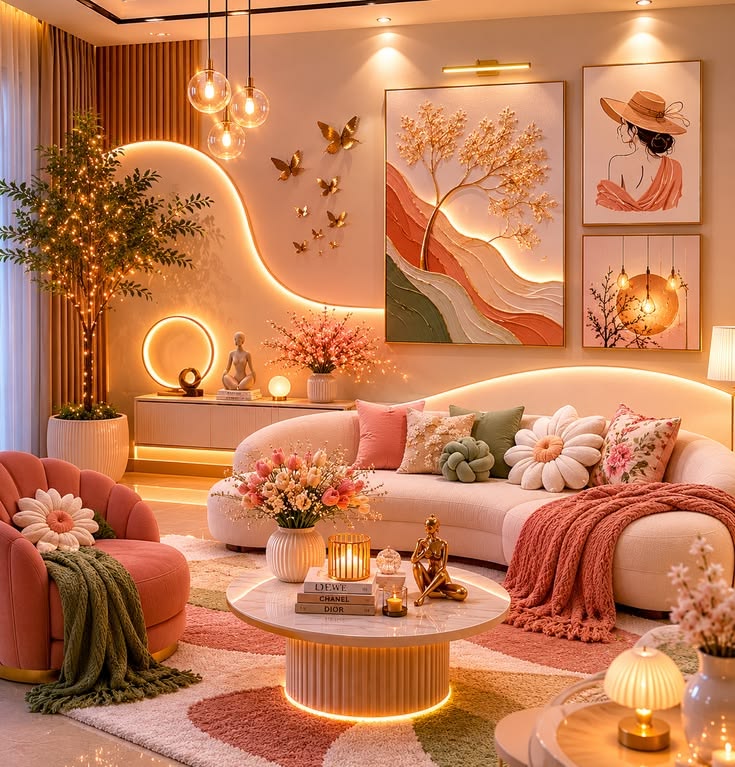 layered lighting that creates warm and inviting ambience