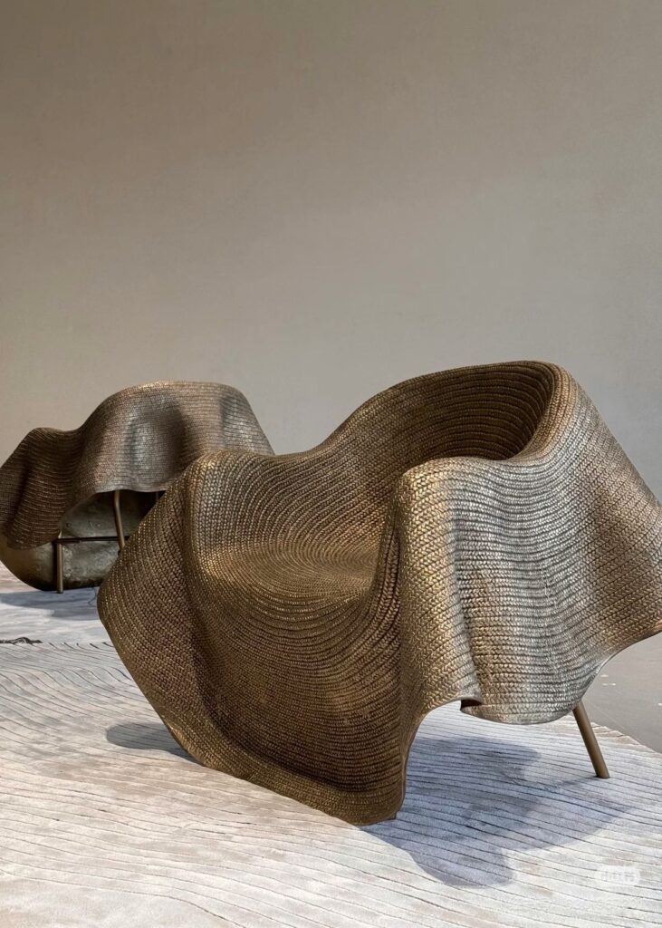 sculptural accent chair adding style to a modern luxury living room