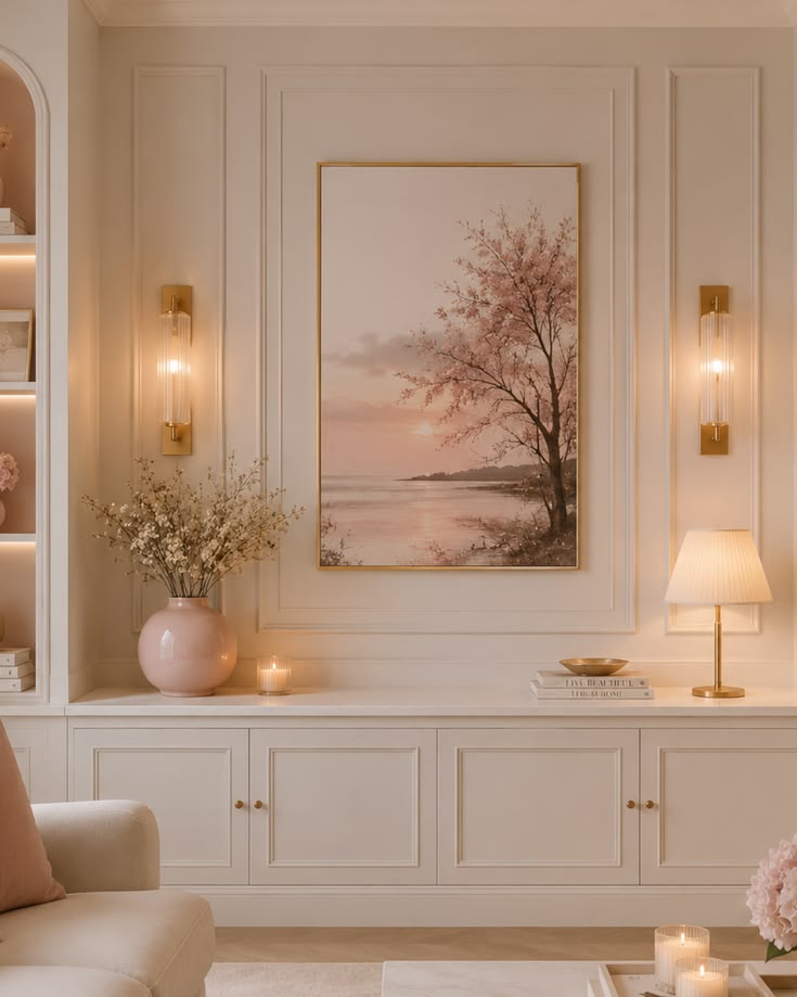 modern luxury living room with elegant wall molding