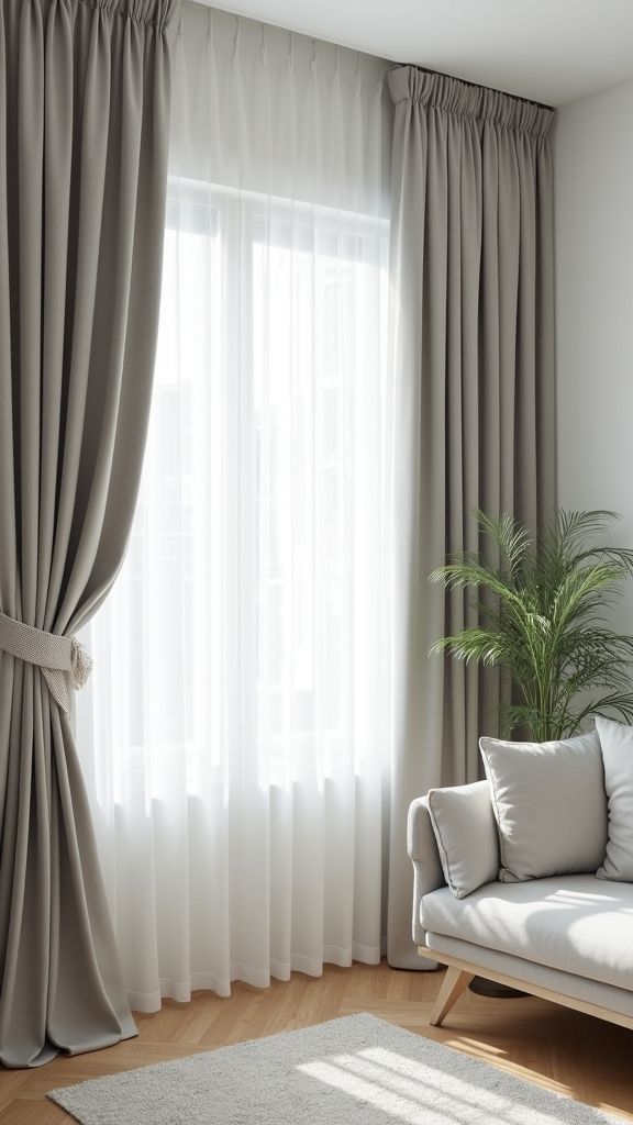 floor to ceiling linen curtains adding elegance