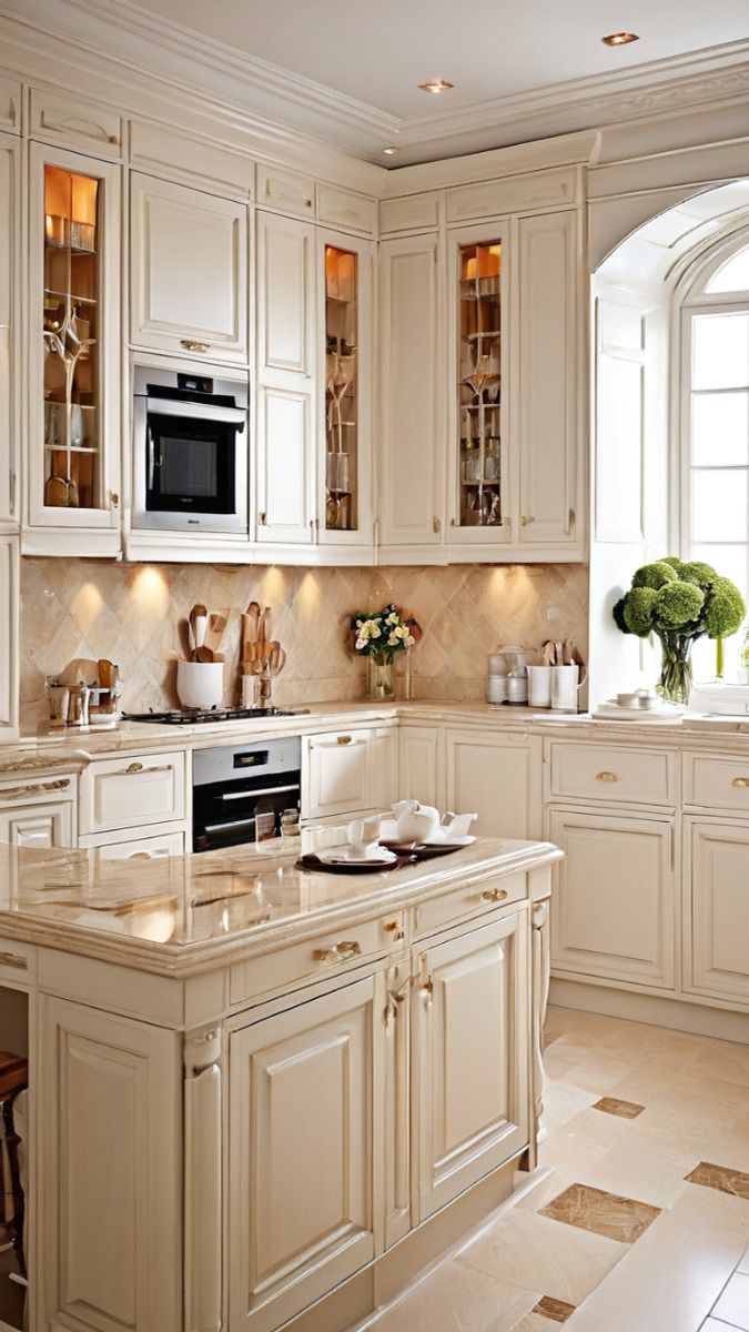 Luxury kitchen with floor-to-ceiling cabinetry creating a custom-built appearance