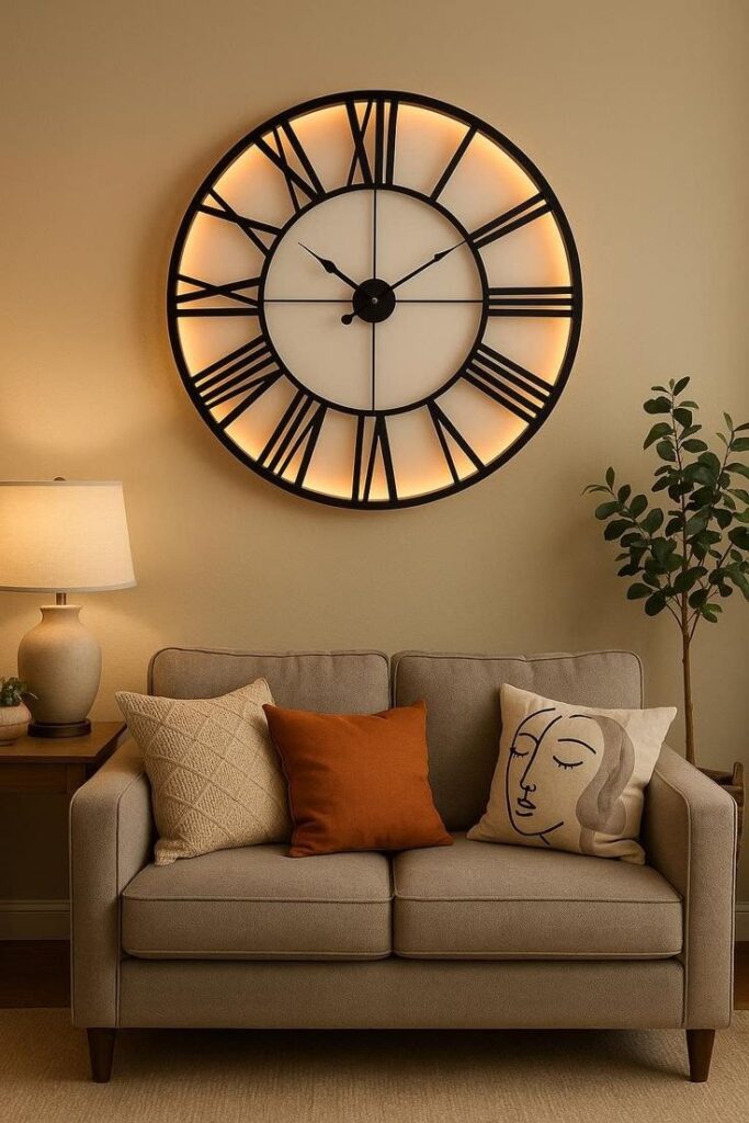 a vintage clock depicting a season