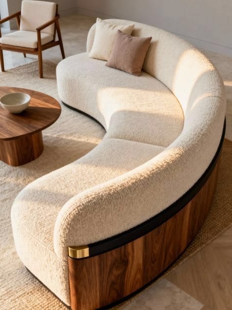 curved furniture and decorative accents.