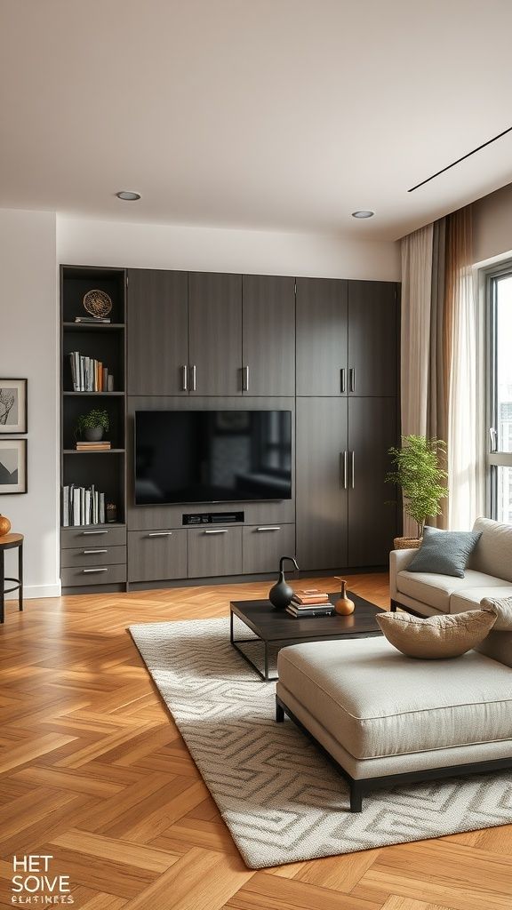 stylish hidden storage keeping everyday clutter out of sight.