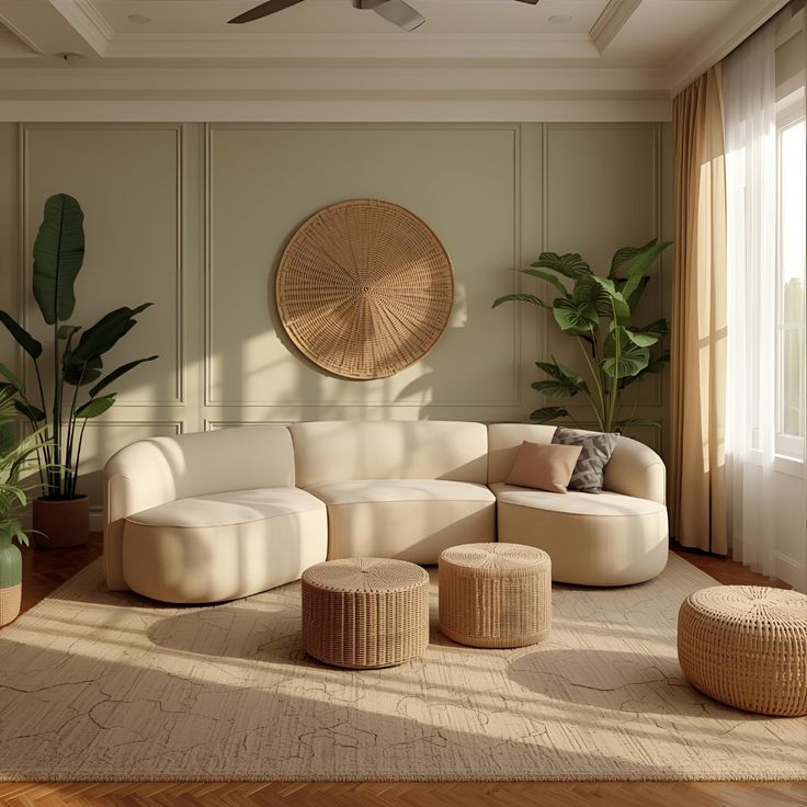 minimalist living room with a low profile sofa