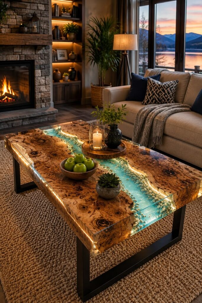 resin inspired coffee table