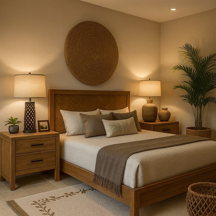 Minimalist bedroom refreshed with fewer decorative accessories and a calm, spacious layout.