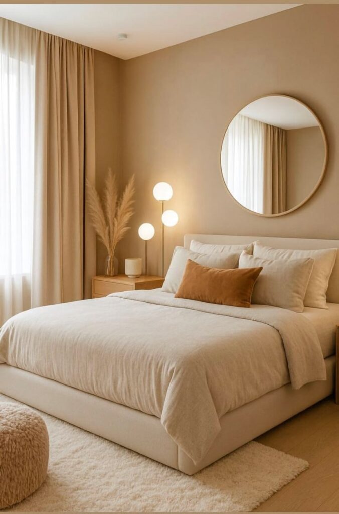 bedroom combining clean lines, premium materials, natural textures, and timeless décor.