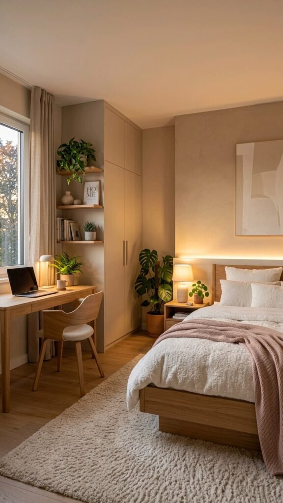 Luxury bedroom with matching  symmetrical styling.