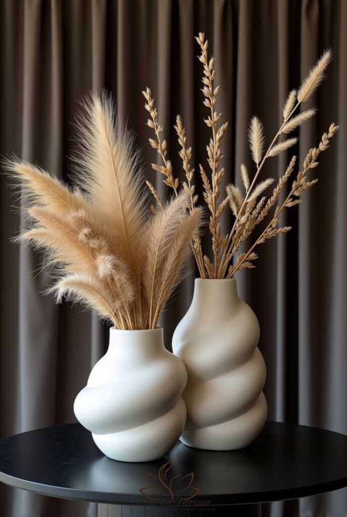 a modern sculptural décor piece on a console table for an elegant designer finish.