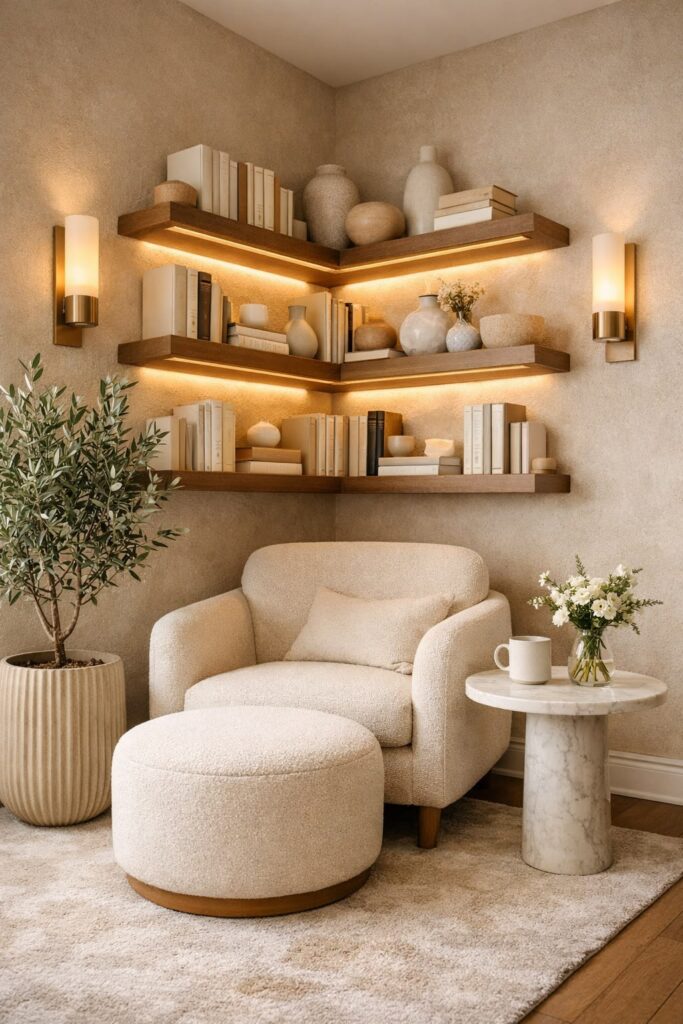 a maximized living room corner
