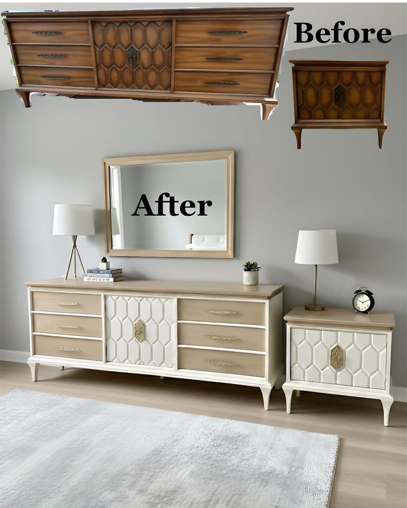 Before and after removing an unnecessary furniture